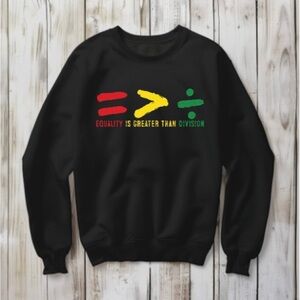 Equality Statement Black Crewneck Sweater